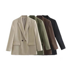 Women Oversized Blazer Double Breasted Long Line | Anouk