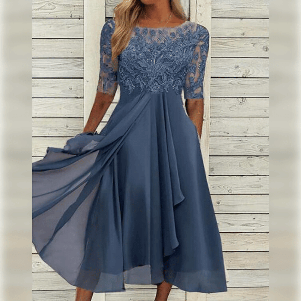 Summer Dress Women Blue Soft Comfortable Lightweight Material