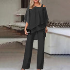 Elsa | Women's Two-Piece Set | Off-Shoulder Top & Fitted Pants