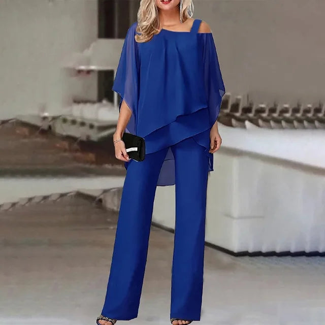 Elsa | Women's Two-Piece Set | Off-Shoulder Top & Fitted Pants