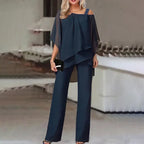 Elsa | Women's Two-Piece Set | Off-Shoulder Top & Fitted Pants