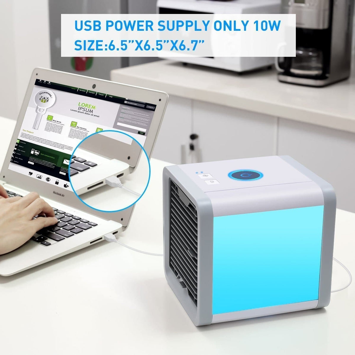 Cosima | Mobile Air Conditioner | 3-in-1 Cooler, Humidifier & Purifier | USB, 500ml