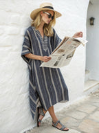 Kira | Kaftan Maxi Dress | Women's Long Kaftan | Striped, Loose Fit