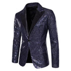 Sequin Blazer for Men Sparkly Lightweight Breathable Fabric Lapel