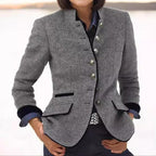 Women Wool Blend Blazer Structured Fit