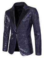 Sequin Blazer for Men Sparkly Lightweight Breathable Fabric Lapel