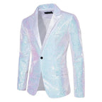 Sequin Blazer for Men Sparkly Lightweight Breathable Fabric Lapel