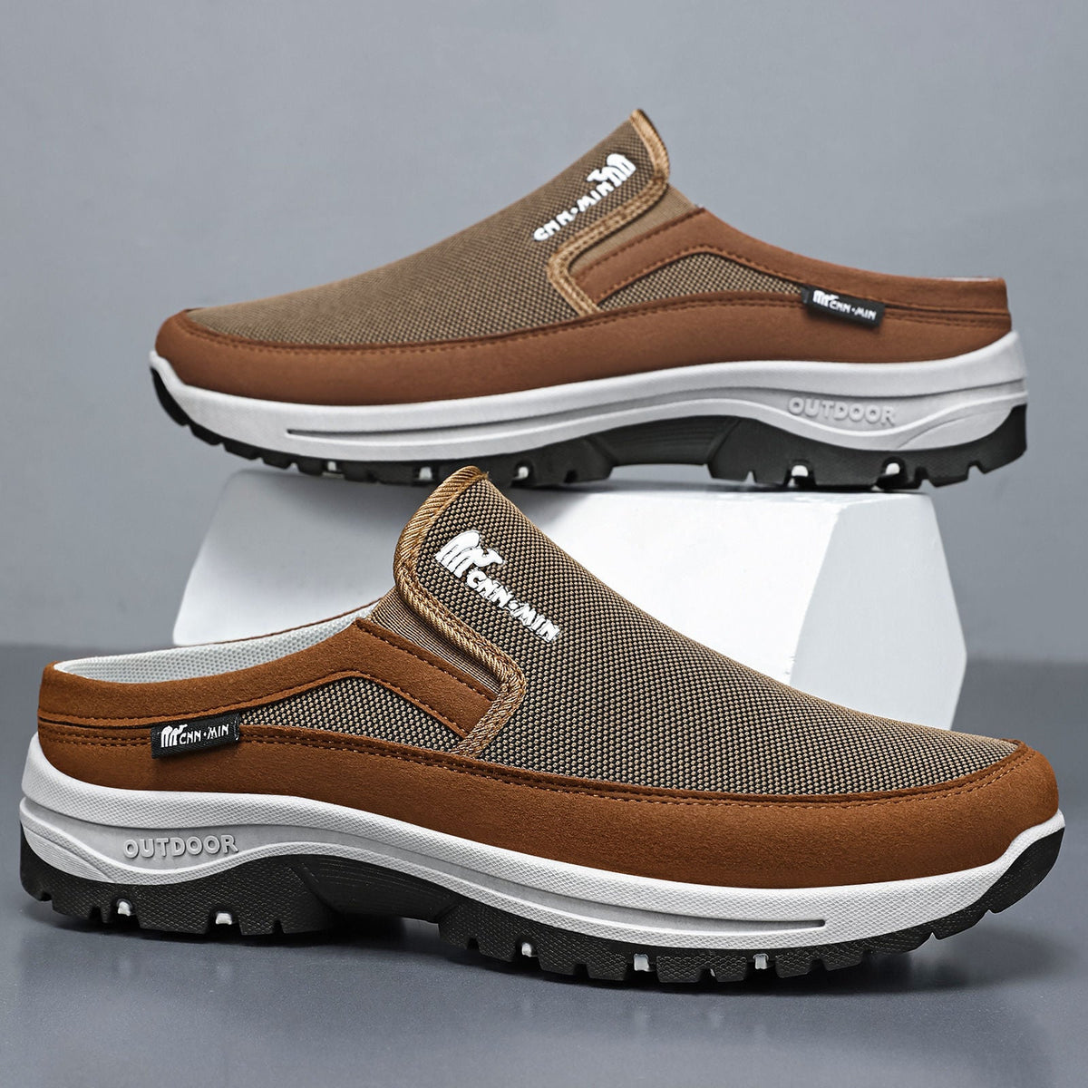 Mens Clogs Lightweight Breathable Mesh Slip On Memory Footbed