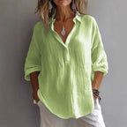 Linen Shirt Men Women Lightweight Casual Button Down Long Sleeve