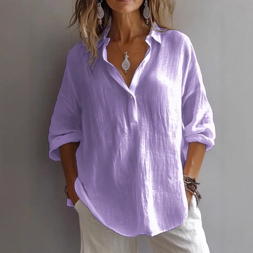 Linen Shirt Men Women Lightweight Casual Button Down Long Sleeve