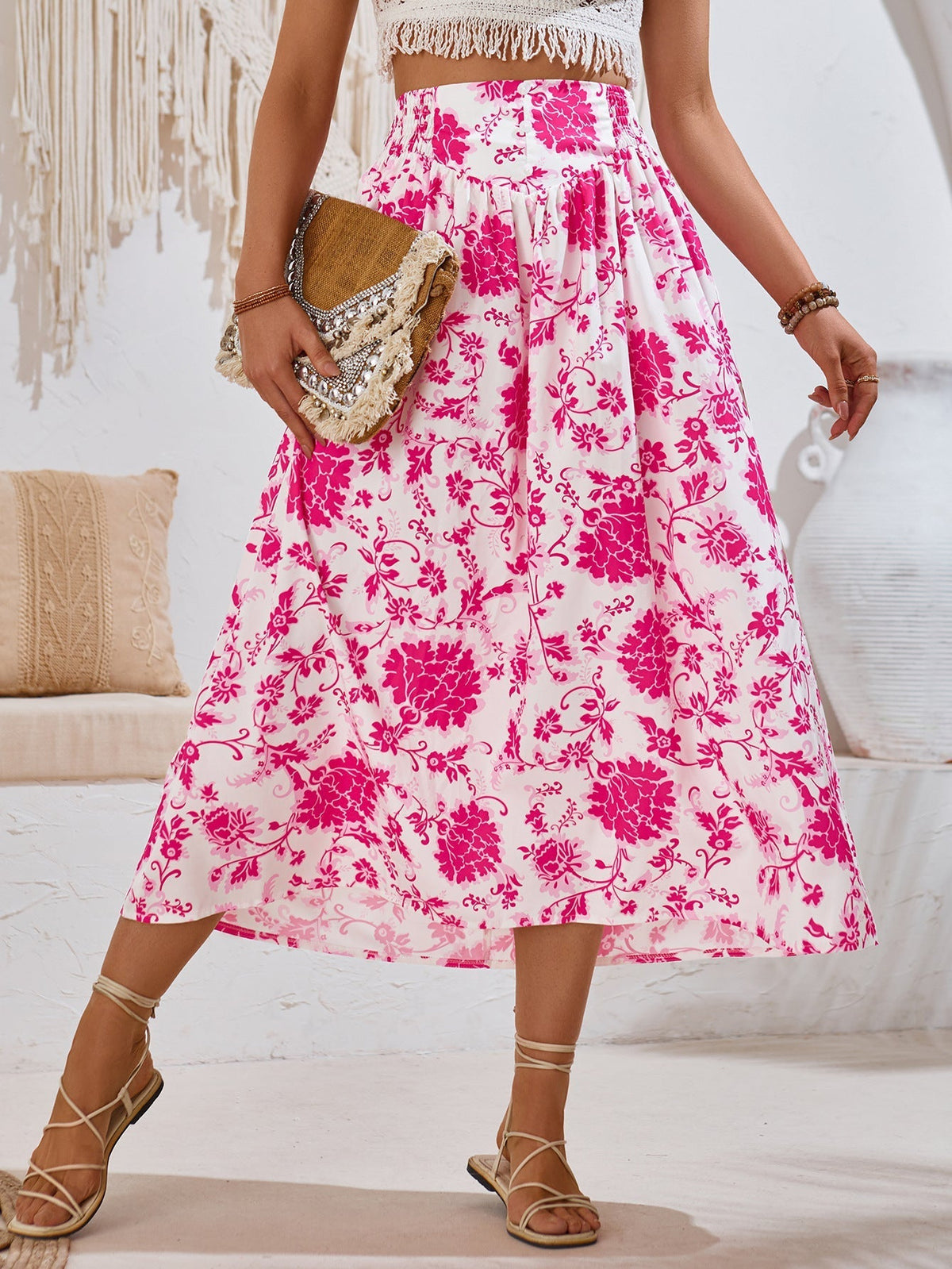 Maxi Skirt Women Floral Print Flowing Summer | Valentina