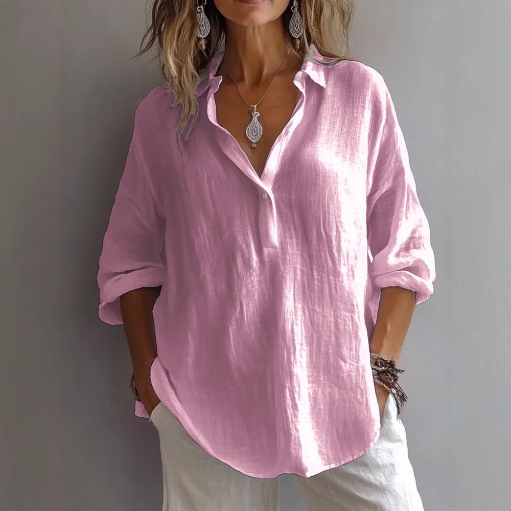 Linen Shirt Men Women Lightweight Casual Button Down Long Sleeve