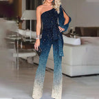 Jumpsuit | One Shoulder Disco, Wide Leg Ombre | Maren
