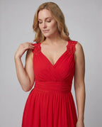 Odette | Evening Dress Women | V-Neck, Sleeveless, Side Slit | Long
