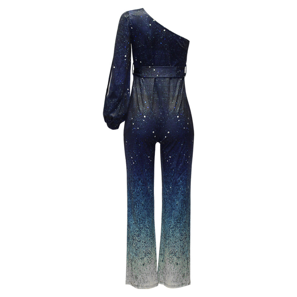Jumpsuit | One Shoulder Disco, Wide Leg Ombre | Maren