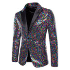 Sequin Blazer for Men Sparkly Lightweight Breathable Fabric Lapel
