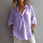 Linen Shirt Men Women Lightweight Casual Button Down Long Sleeve