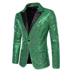 Sequin Blazer for Men Sparkly Lightweight Breathable Fabric Lapel