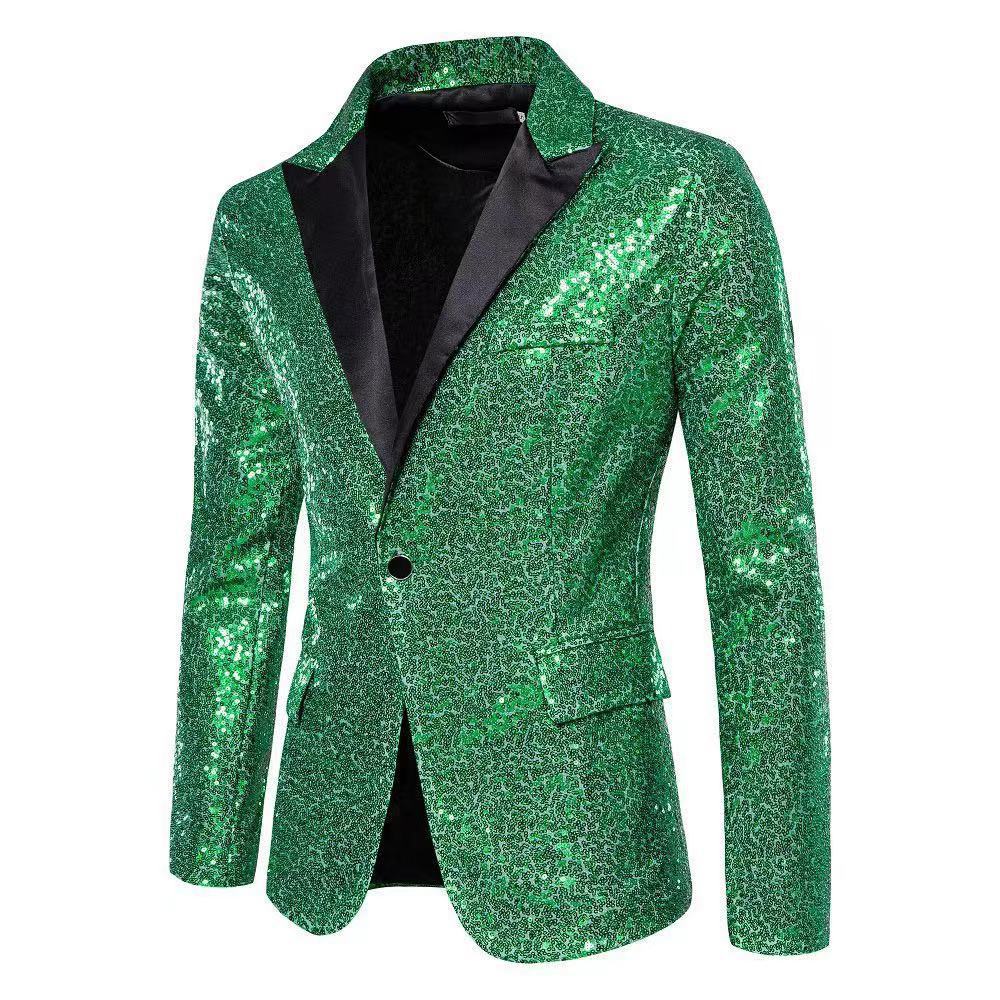 Sequin Blazer for Men Sparkly Lightweight Breathable Fabric Lapel