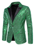 Sequin Blazer for Men Sparkly Lightweight Breathable Fabric Lapel