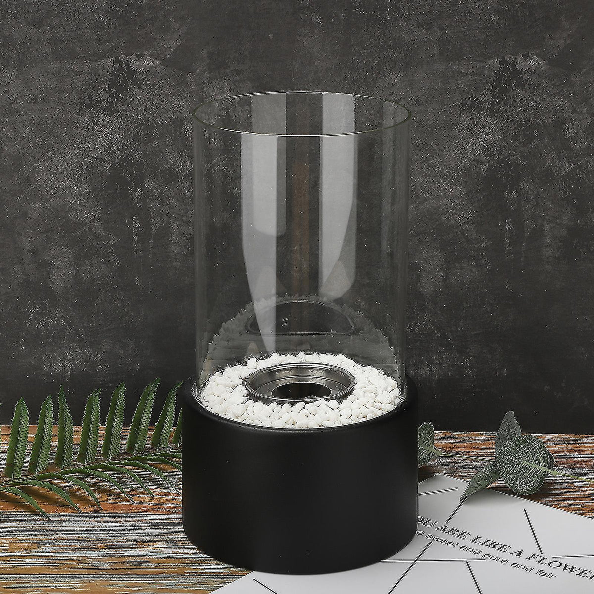 Fleur | Oil Lamp | Decorative Ethanol Flame Lamp | Metal & Glass, Indoor & Outdoor