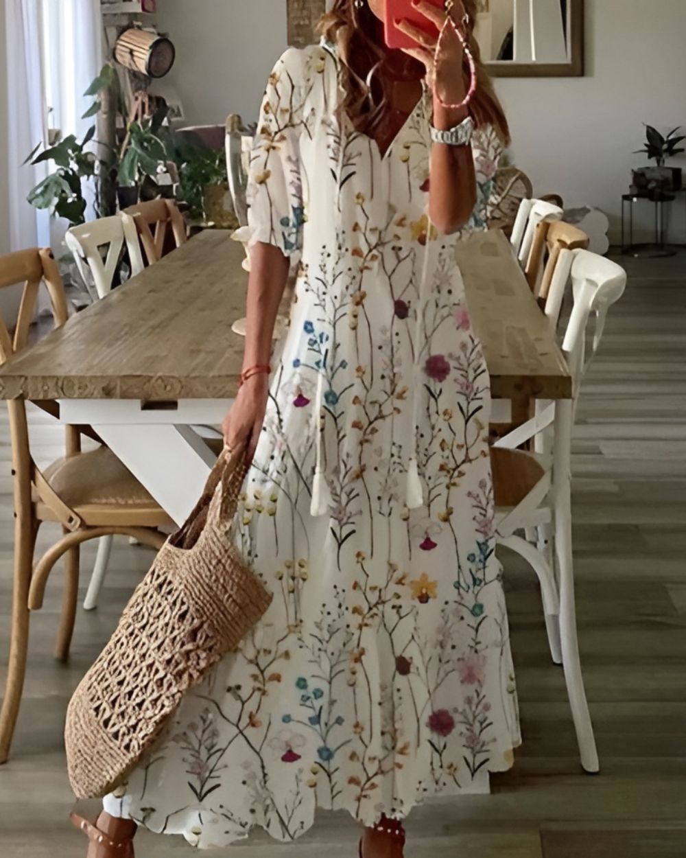 Vera | Women's Boho Maxi Dress | Loose Fit, Fringe Detail