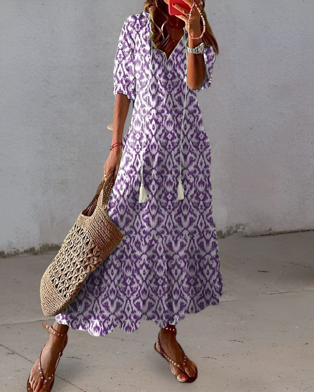 Vera | Women's Boho Maxi Dress | Loose Fit, Fringe Detail