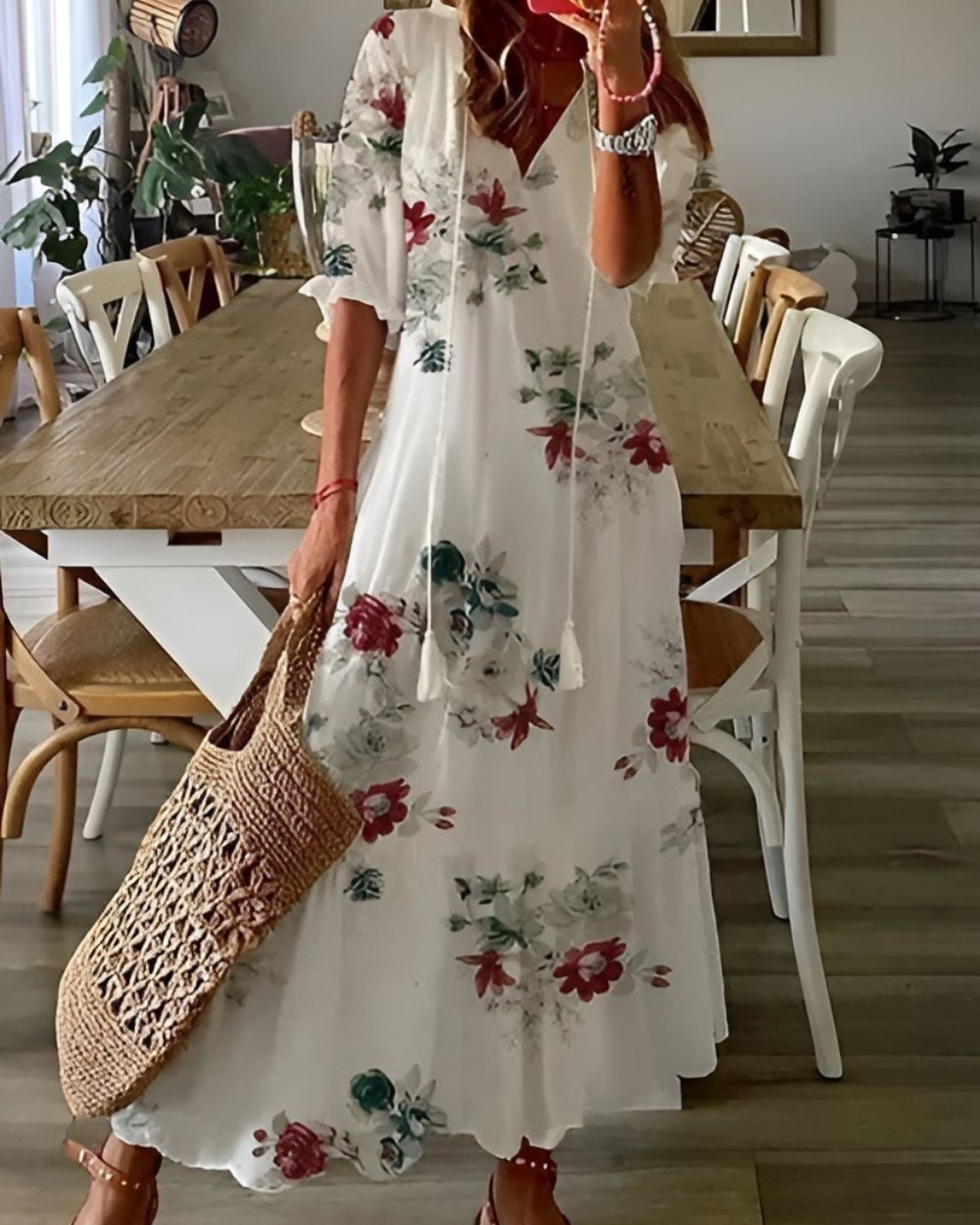 Vera | Women's Boho Maxi Dress | Loose Fit, Fringe Detail