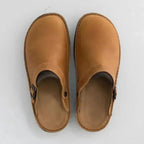 Arch Support Slippers Men Leather Wide Fit Orthopedic Indoor