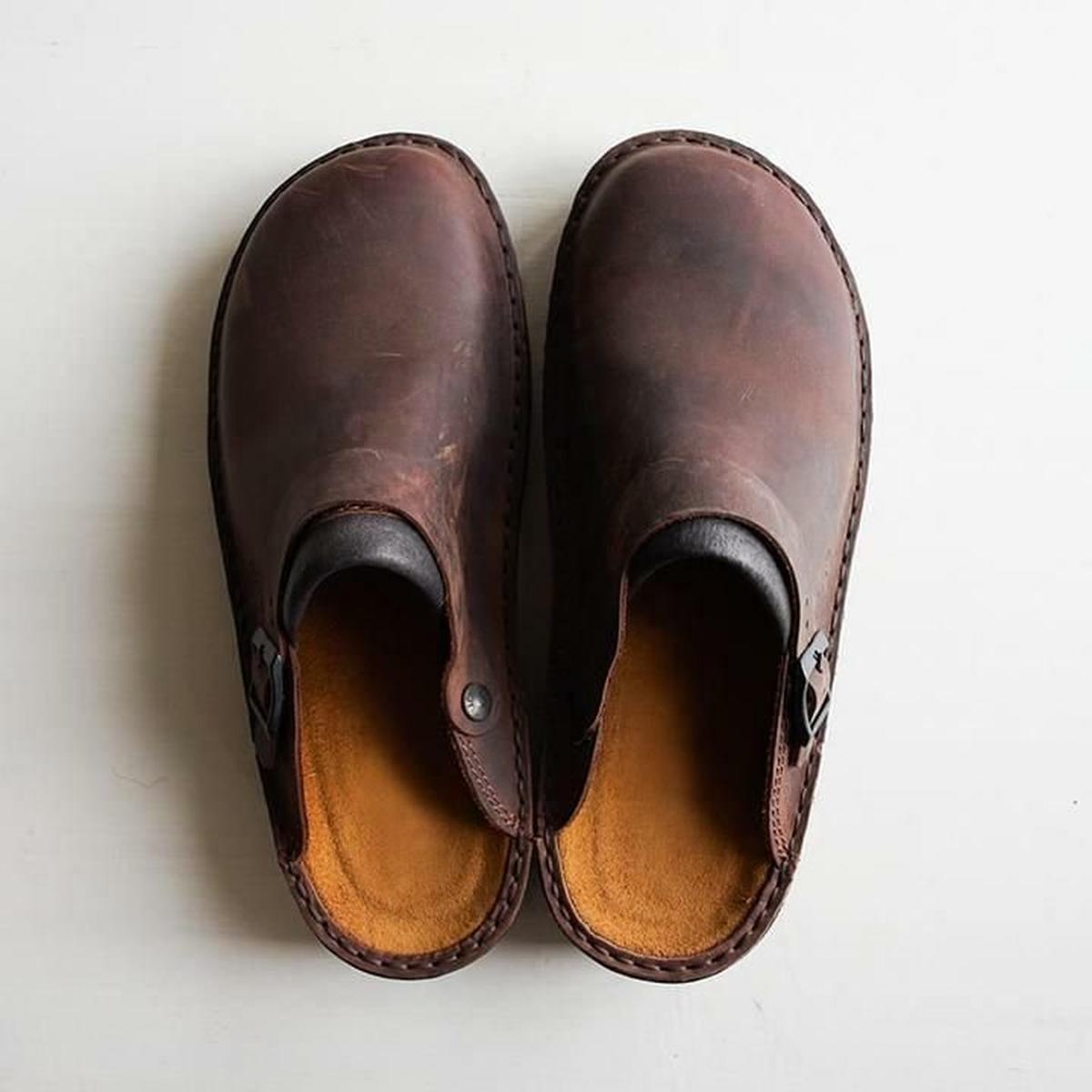 Arch Support Slippers Men Leather Wide Fit Orthopedic Indoor