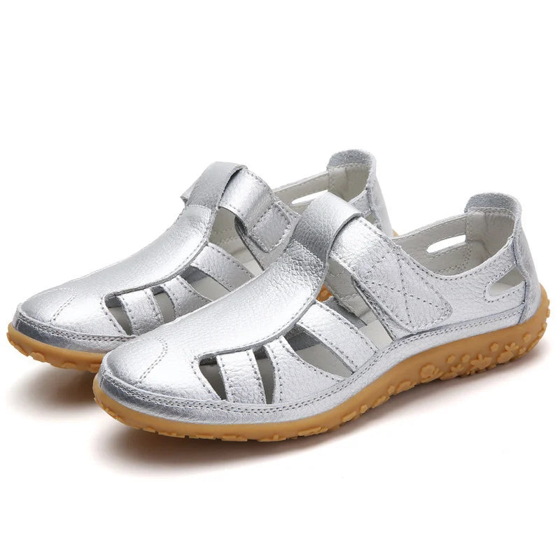 Women non-slip supportive sandals open toe flat slip-on ergonomic design