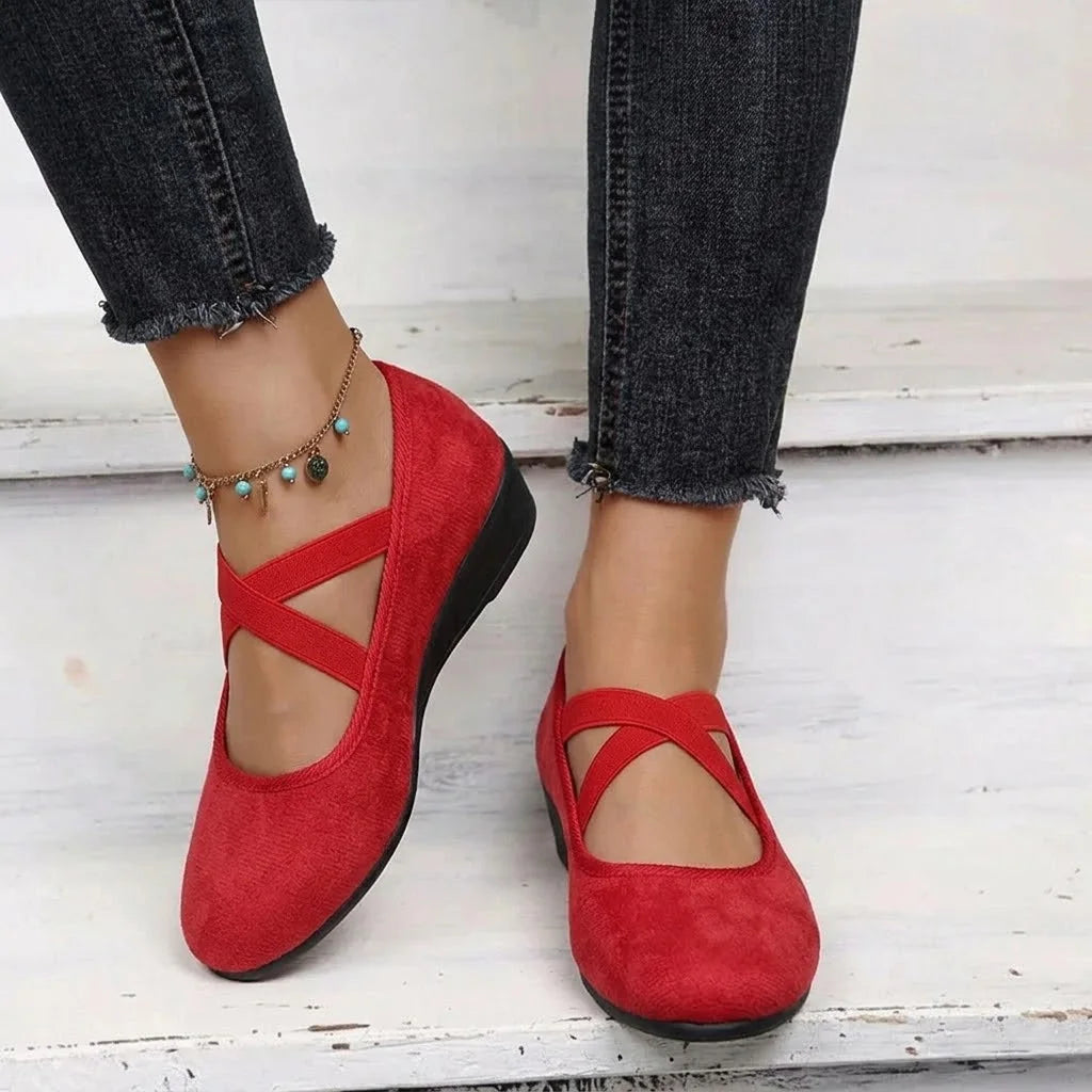 Arch Support Flats Women Suede Orthopedic Lightweight Comfort