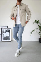 Pearl | Men's Shirt Jacket | Button-Up Overshirt | Long Sleeve, Chest Pockets
