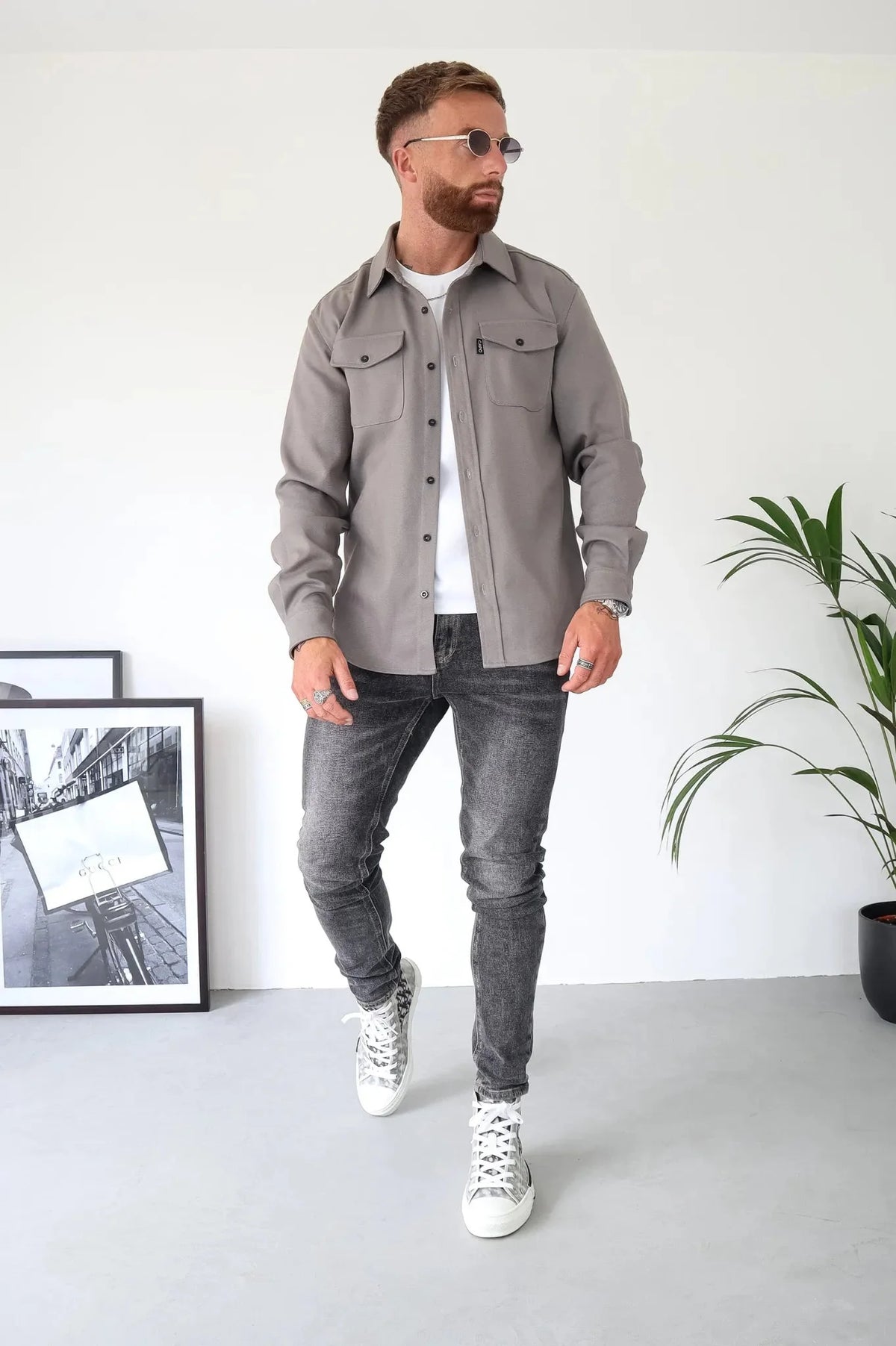 Pearl | Men's Shirt Jacket | Button-Up Overshirt | Long Sleeve, Chest Pockets