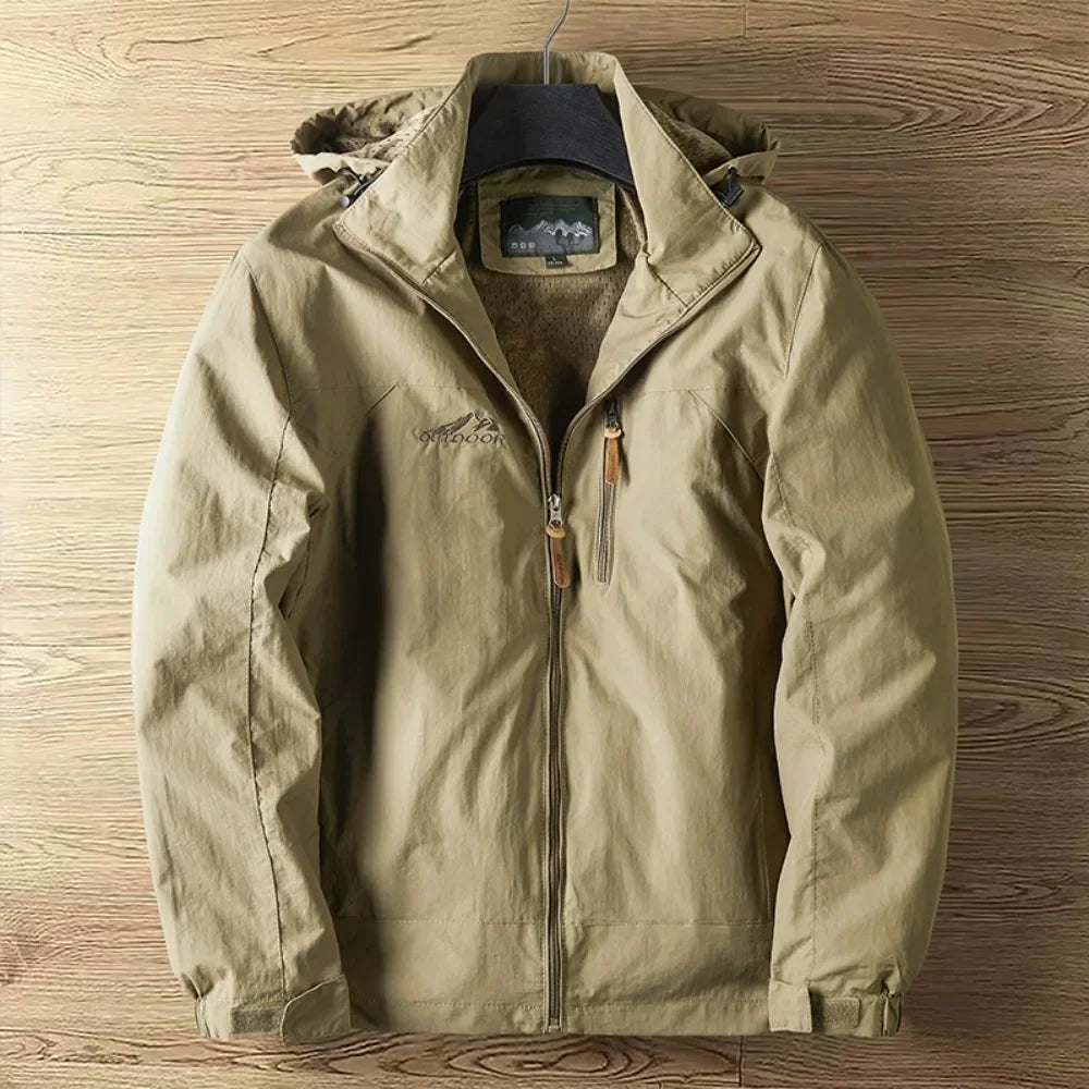 Men Waterproof Rain Jacket Hooded Lightweight