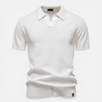 Men Polo Shirt Slim Fit Textured Knit Lightweight Breathable Wear