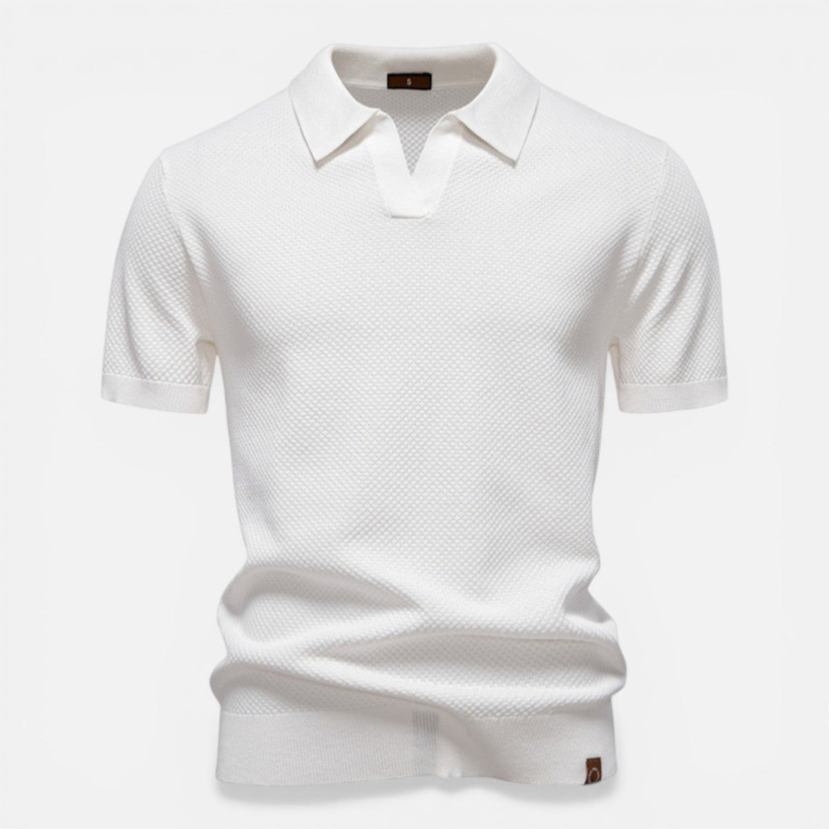 Men Polo Shirt Slim Fit Textured Knit Lightweight Breathable Wear