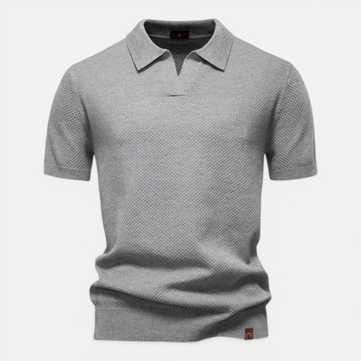 Men Polo Shirt Slim Fit Textured Knit Lightweight Breathable Wear