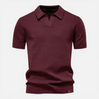 Men Polo Shirt Slim Fit Textured Knit Lightweight Breathable Wear