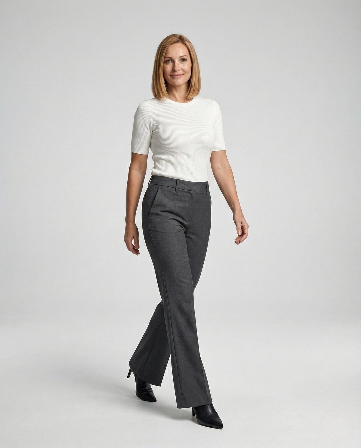 Men Dress Trousers Straight Leg