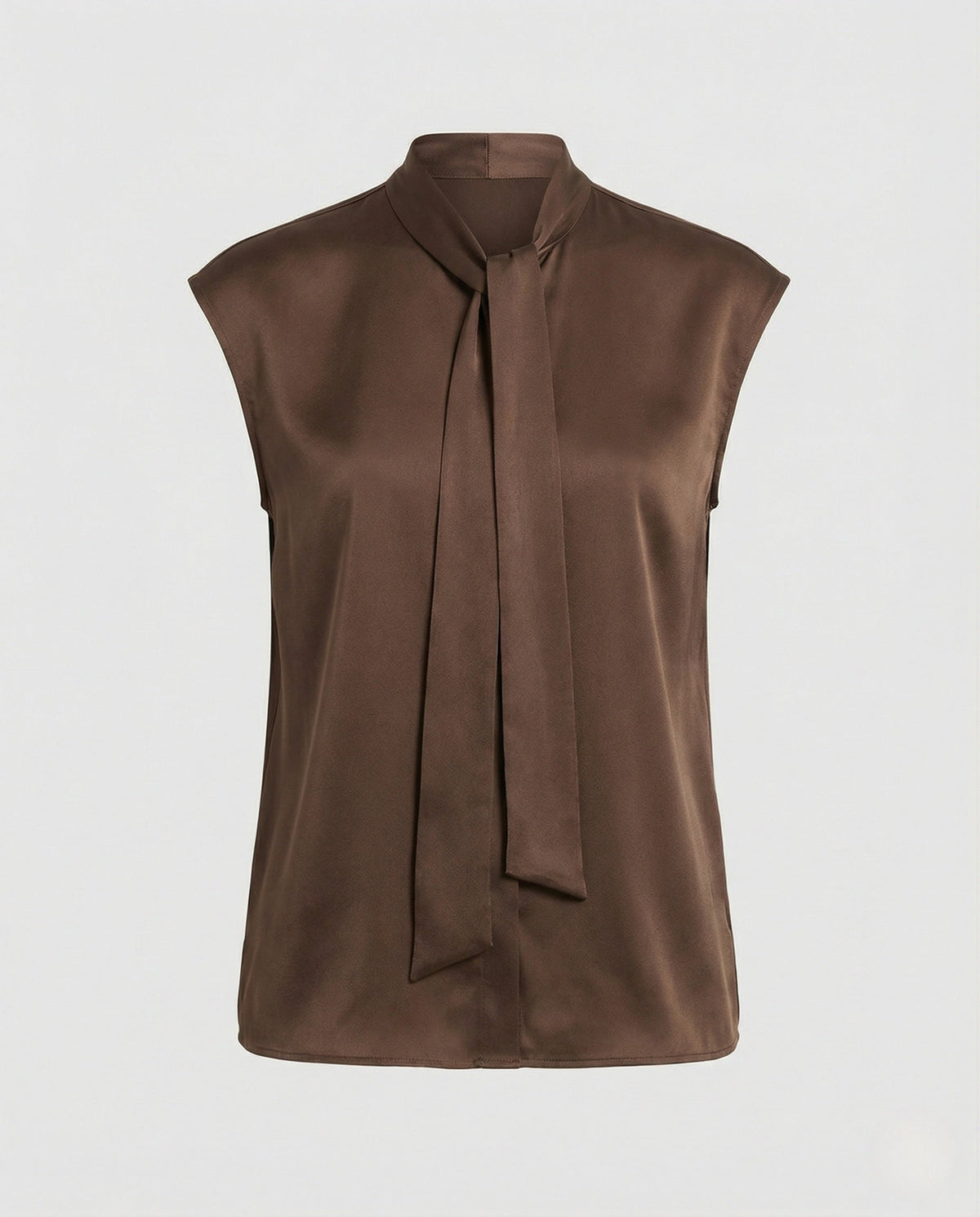 Nina | Sleeveless Bow Blouse | Women's Satin Viscose | Flowy, Office