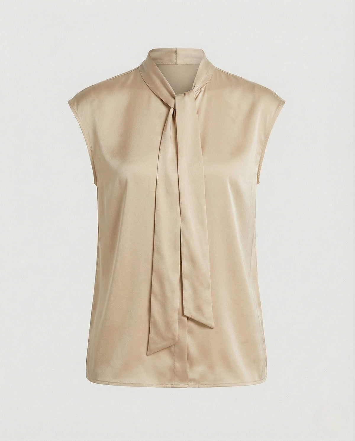 Nina | Sleeveless Bow Blouse | Women's Satin Viscose | Flowy, Office
