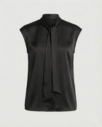 Nina | Sleeveless Bow Blouse | Women's Satin Viscose | Flowy, Office