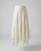 Women Lace Maxi Skirt Tiered Boho Elastic Waist | Faye