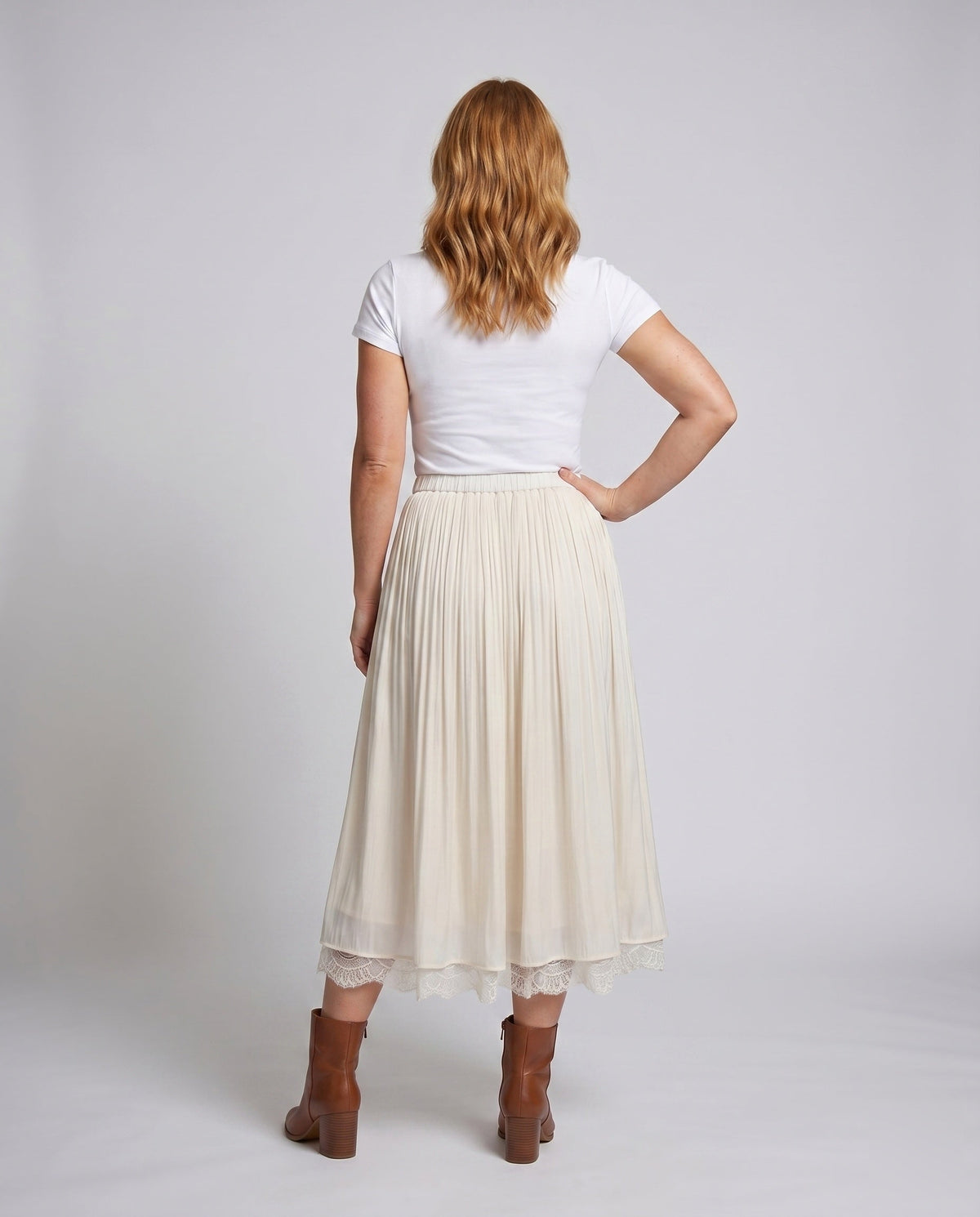 Women Lace Maxi Skirt Flowy Elastic Waist | Ottavia