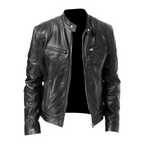 Fleur | Men's Leather Jacket | Classic Bomber, Slim Fit | Genuine Leather