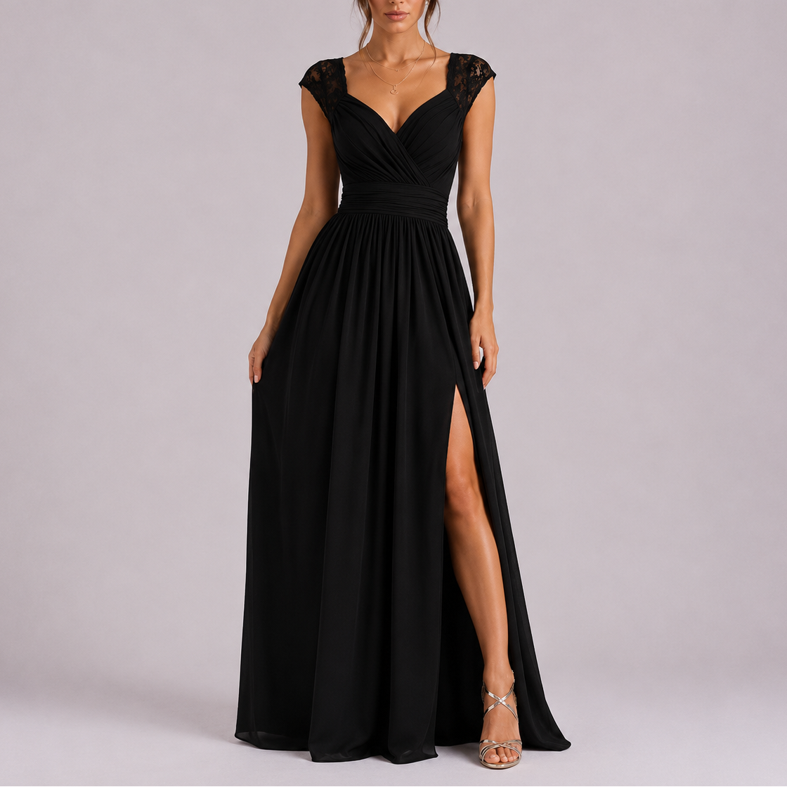 Posy | Maxi Dress | Lace Shoulder, Formal Evening Gown | Floor Length