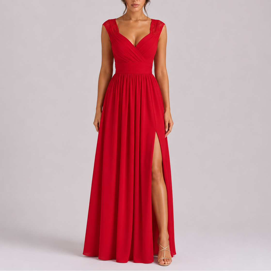 Posy | Maxi Dress | Lace Shoulder, Formal Evening Gown | Floor Length