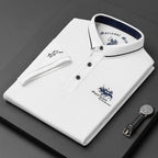 Polo Shirt Men Cotton Blend Breathable Modern Fit Short Sleeve