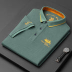 Polo Shirt Men Cotton Blend Breathable Modern Fit Short Sleeve